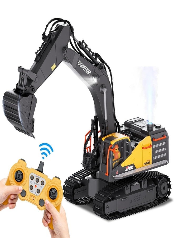 CIRBOX RC Excavator & 1:18 Scale Remote Control Dump Truck - 2.4GHz 11-Channel RC Construction Vehicle with Smoke, Lights & Music, Educational Toy for Kids, Boys & Girls - Image 4
